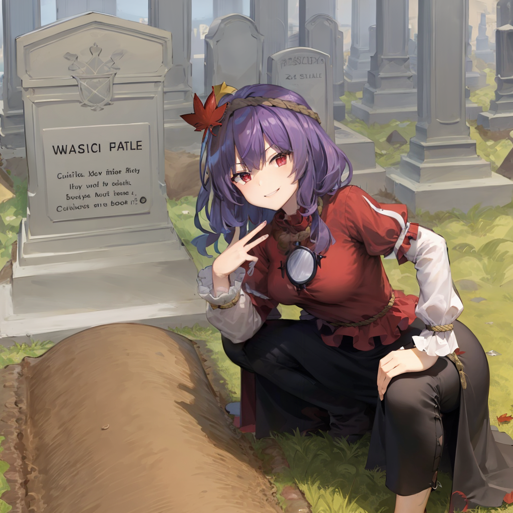 00532-3074969447-masterpiece, best quality,  , _lora_touhou_yasaka-10_1_,1girl,yasaka kanako, purple hair,red eyes,leaf hair ornament, mirror,rop.png